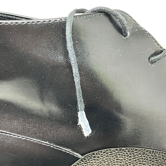 Alfani Mens‎ 9.5 Cap Toe Leather Ankle Boots Black Textured Dress Lace Up READ* main image 10